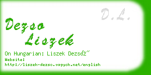 dezso liszek business card